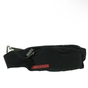 PRADA Sports Waist Bag Nylon Black Red Tag